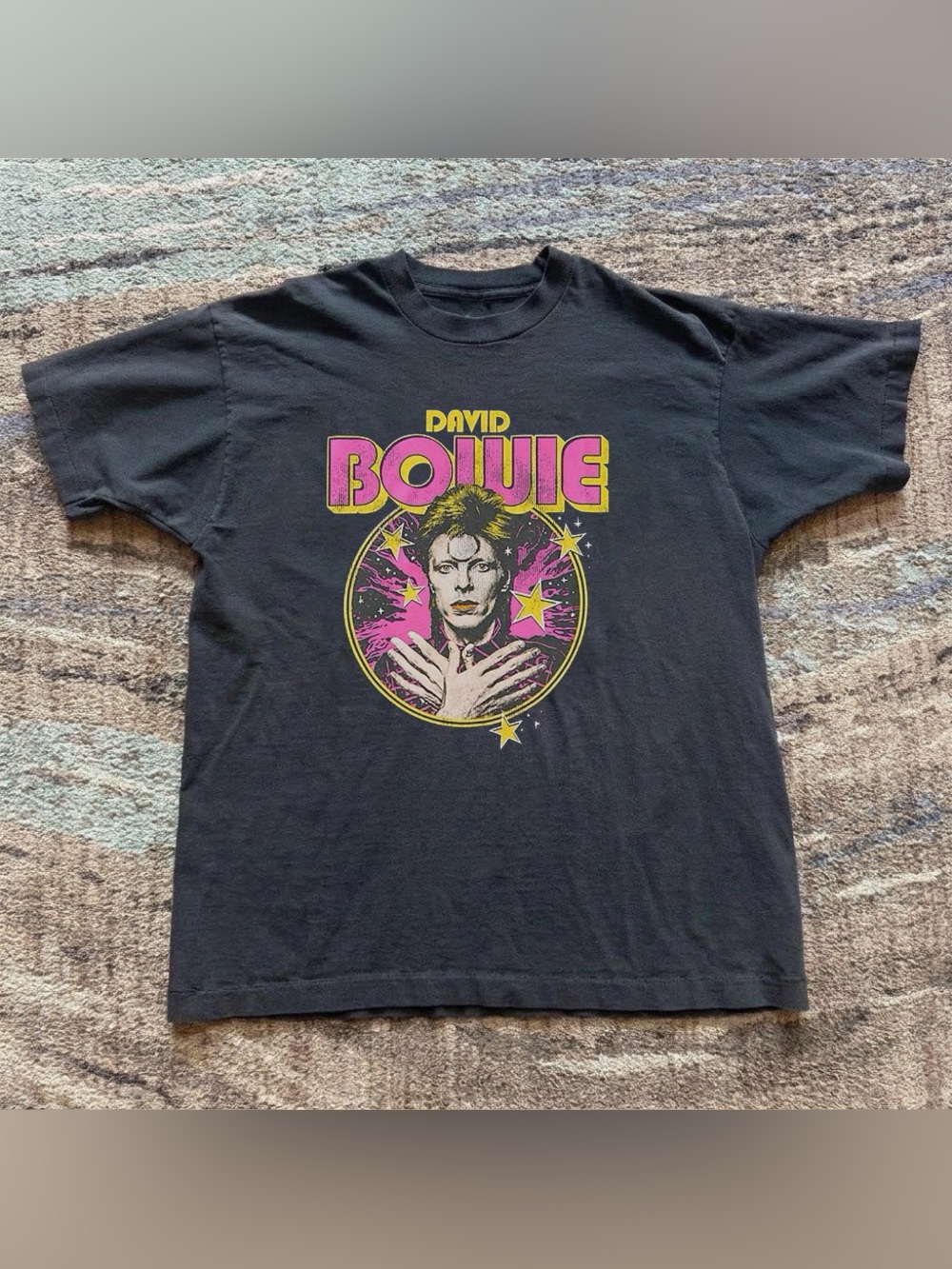Vintage David Bowie Merch Traffic Graphic T-Shirt, 70s 80s Retro Music Legend